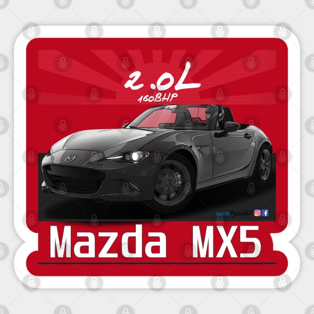 Mazda MX5 ND Black Sticker by PjesusArt